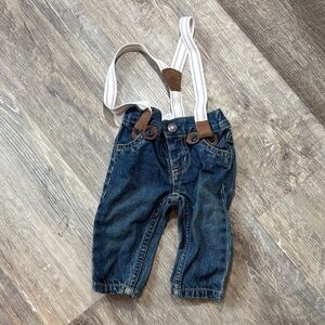 Carter Infant  Kids Denim Pants with Removable Straps Suspenders